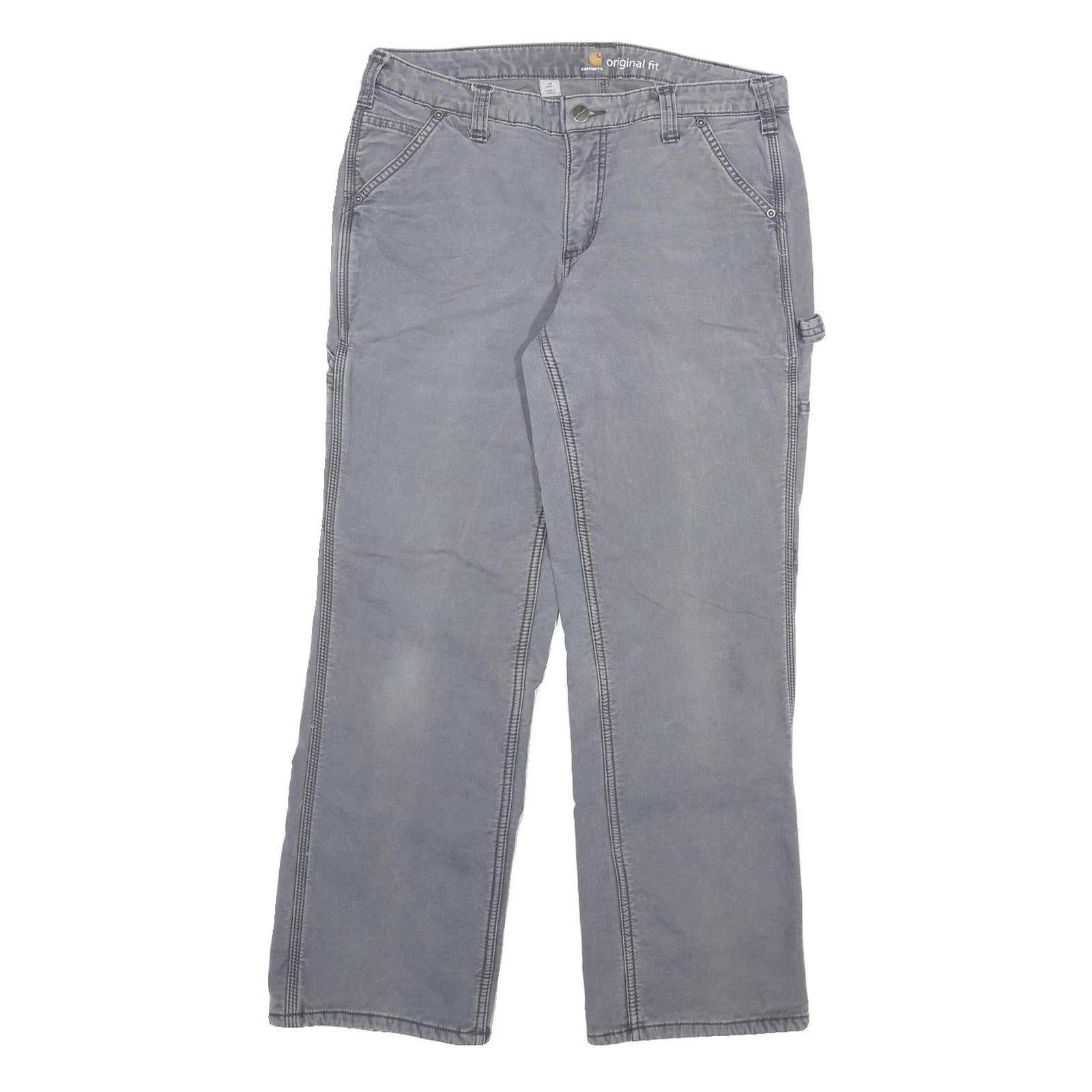 CARHARTT Womens Cotton Blend Blue Regular Fit Straight Leg Trousers W31 L27