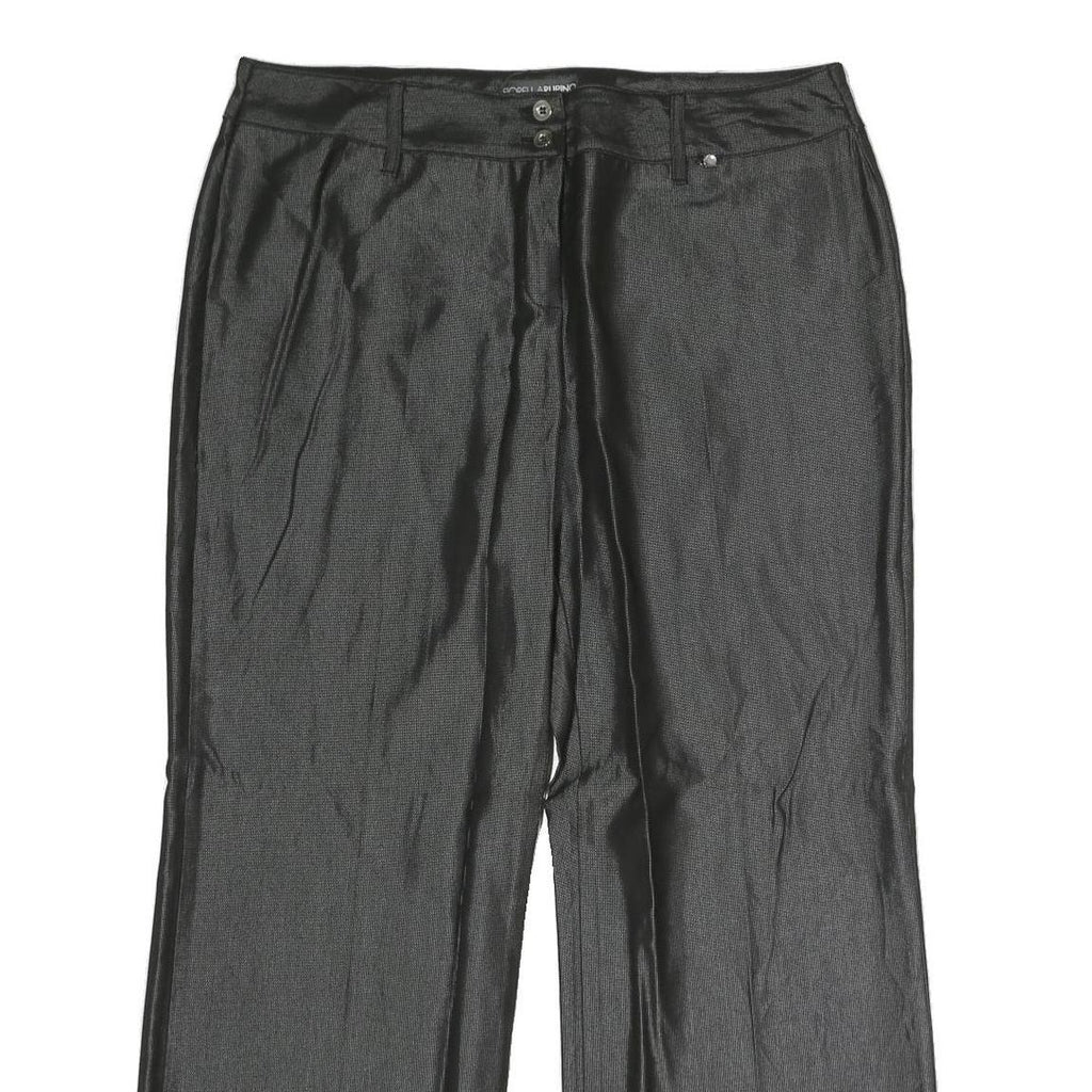 FLORRELARUBINO Womens Cotton Blend Black Regular Straight Trousers W34 L27