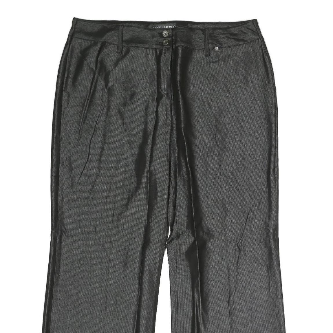 FLORRELARUBINO Womens Cotton Blend Black Regular Straight Trousers W34 L27