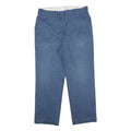 DICKIES Mens Regular Blue Cotton Blend Zip Trousers W38 L30 Workwear Relaxed