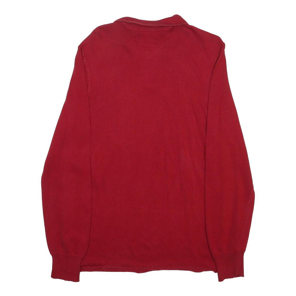 RALPH LAUREN POLO JEANS COMPANY Mens Red Plain Polo Style Basic Knit S Cotton