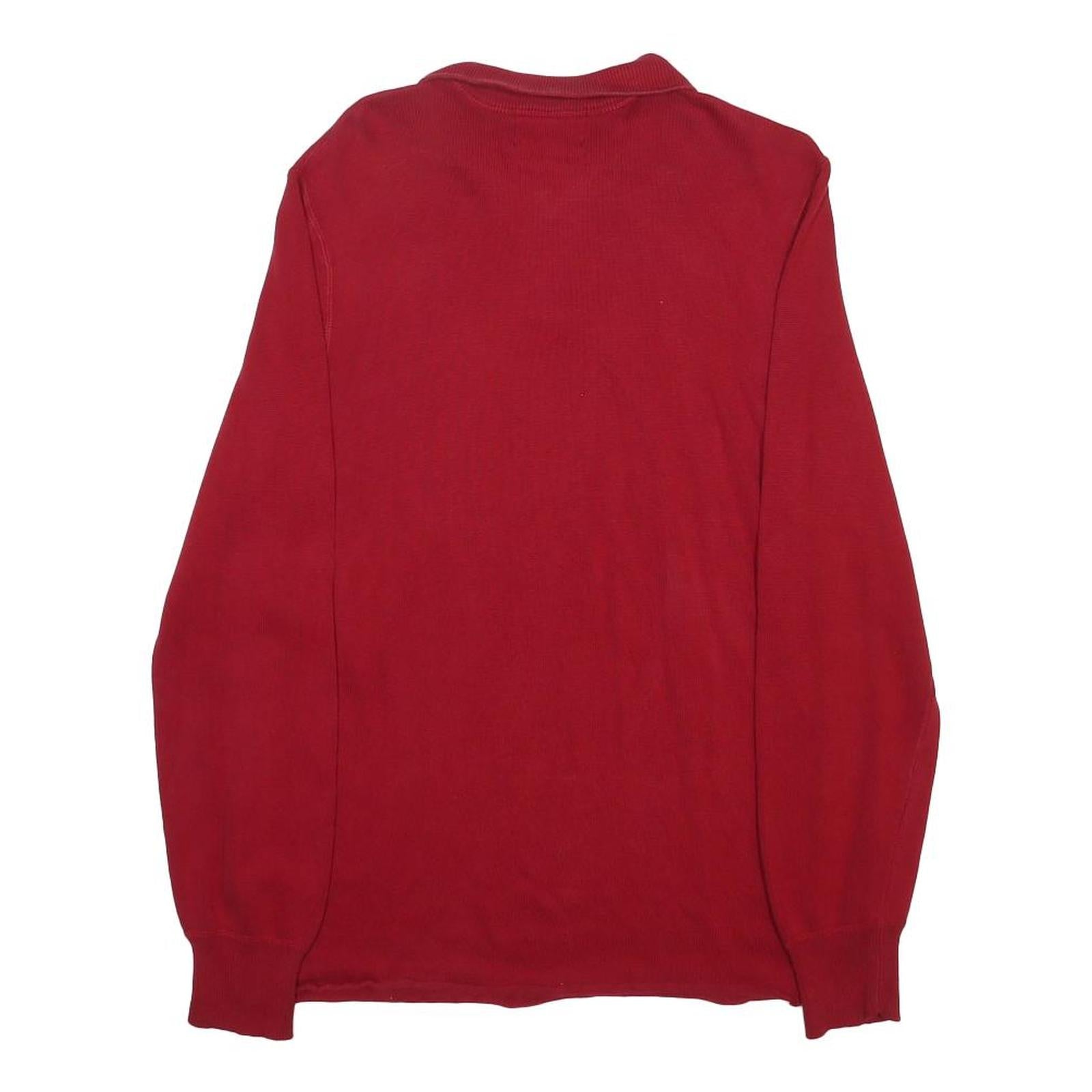 RALPH LAUREN POLO JEANS COMPANY Mens Red Plain Polo Style Basic Knit S Cotton