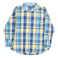 CHAPS Mens Blue & Yellow Check Shirt XL Casual Cotton Button Down Long Sleeve