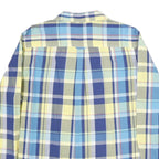 CHAPS Mens Blue & Yellow Check Shirt XL Casual Cotton Button Down Long Sleeve