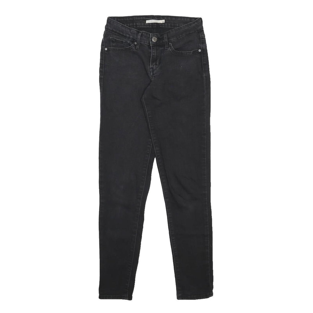 LEVI'S 711 Womens Jeans Black Slim Skinny Denim W26 L29 Stretch Zip