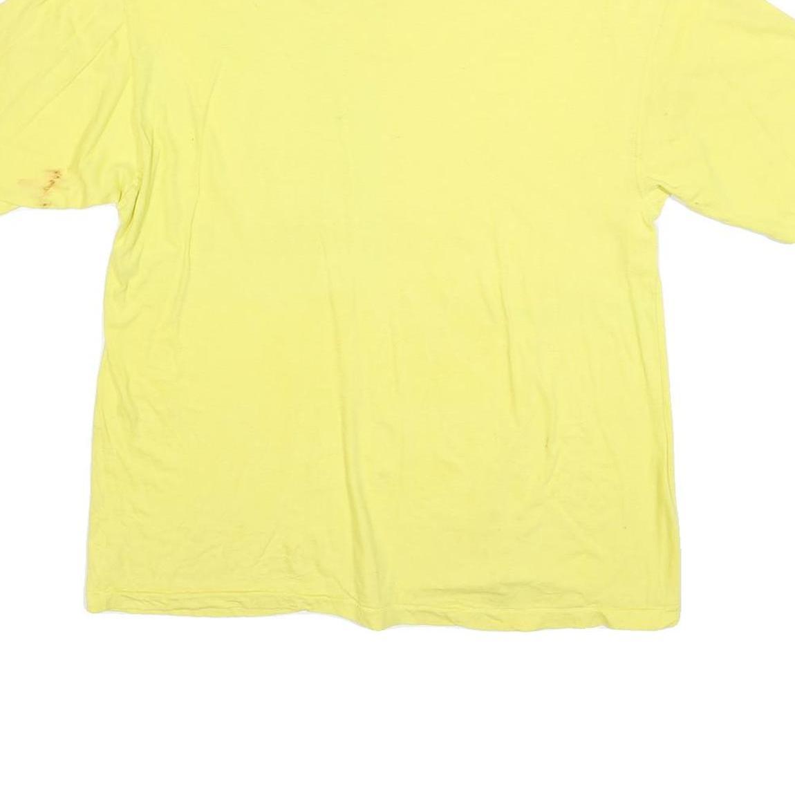 GAP Mens Yellow Plain T-Shirt M Short Sleeve Crew Neck Casual Cotton Blend