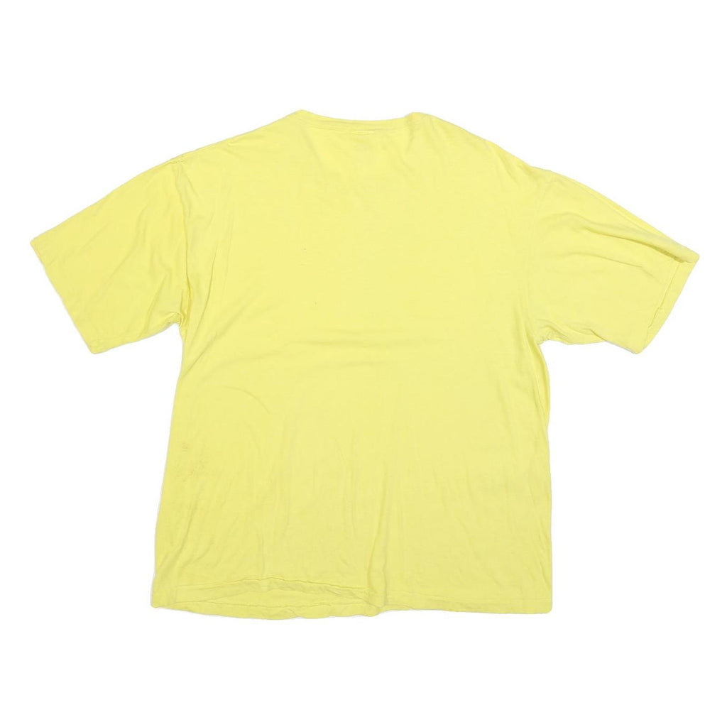 GAP Mens Yellow Plain T-Shirt M Short Sleeve Crew Neck Casual Cotton Blend