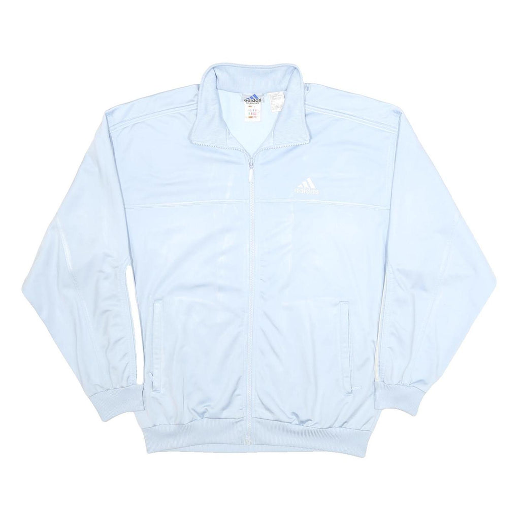 ADIDAS Mens Light Blue Zip Up Polyester Jacket L Casual Sportswear