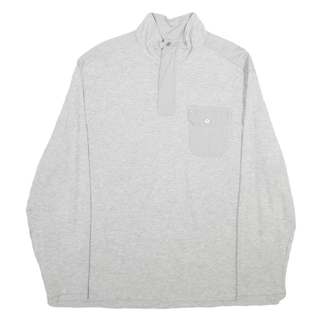 CALVIN KLEIN Mens Grey Pullover Plain Crew Neck Basic Knit 2XL Cotton Jumper