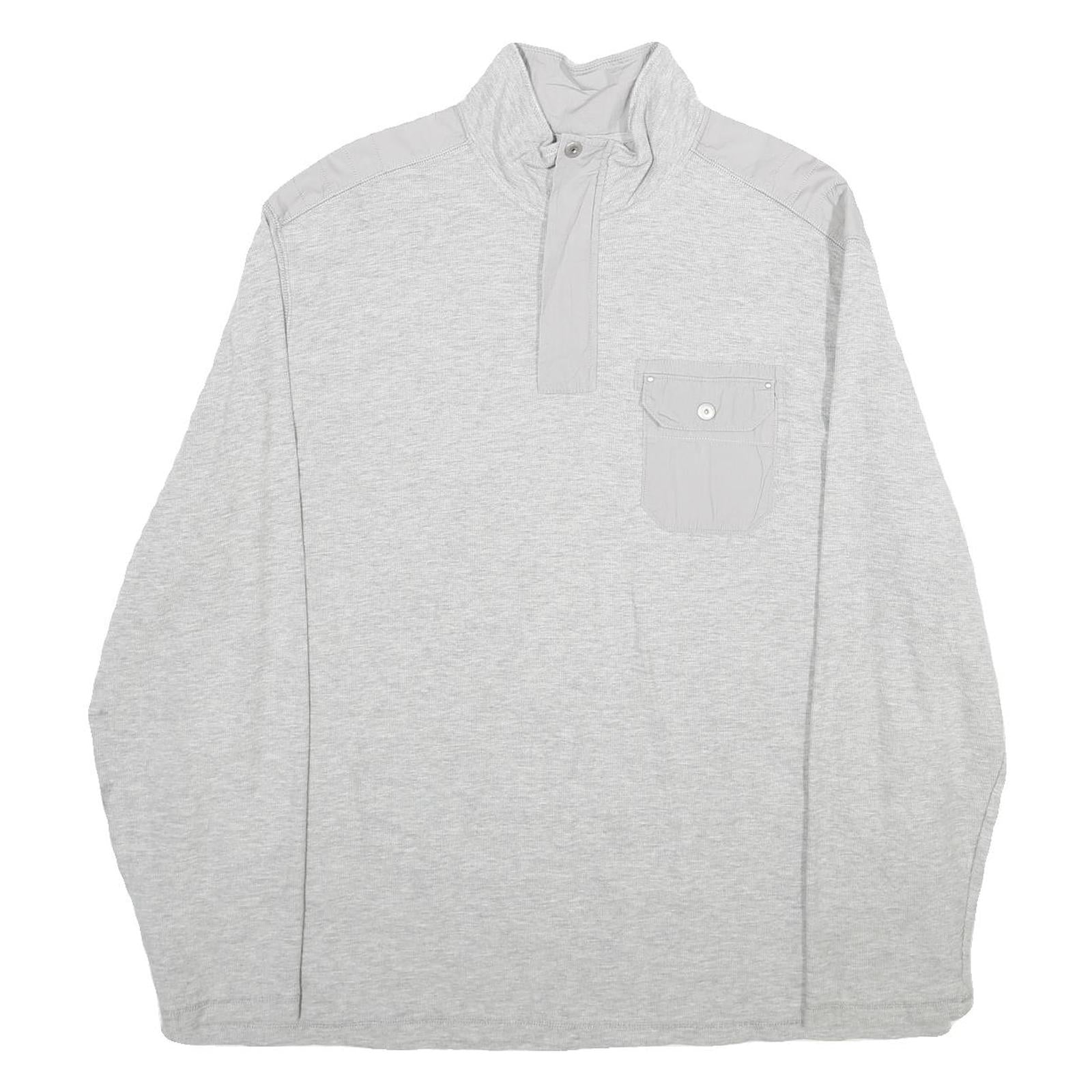 CALVIN KLEIN Mens Grey Pullover Plain Crew Neck Basic Knit 2XL Cotton Jumper