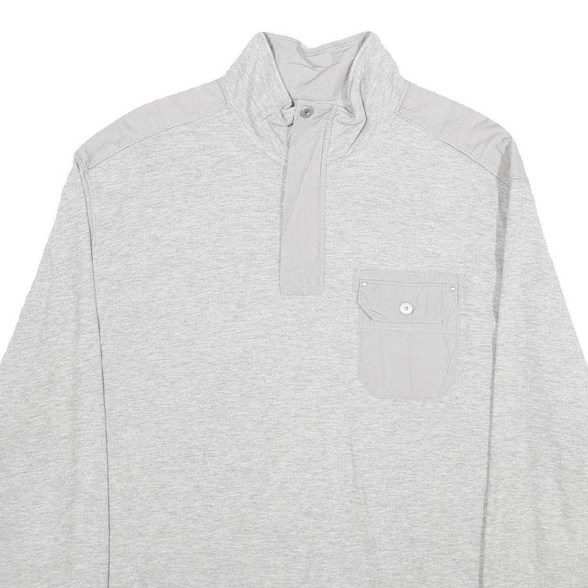 CALVIN KLEIN Mens Grey Pullover Plain Crew Neck Basic Knit 2XL Cotton Jumper