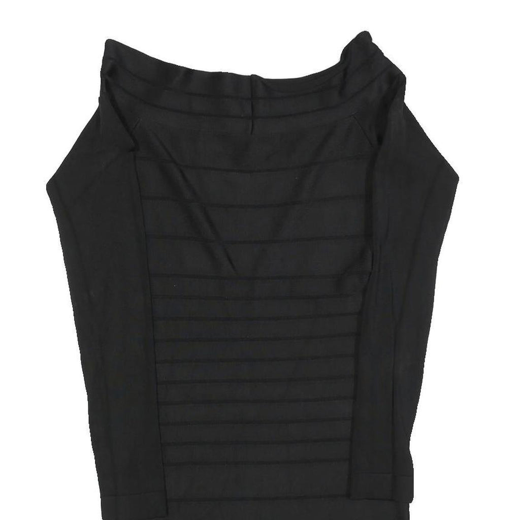 FRENCH CONNECTION Womens Black Bodycon Polyester Knit Midi Dress UK 10 Elegant