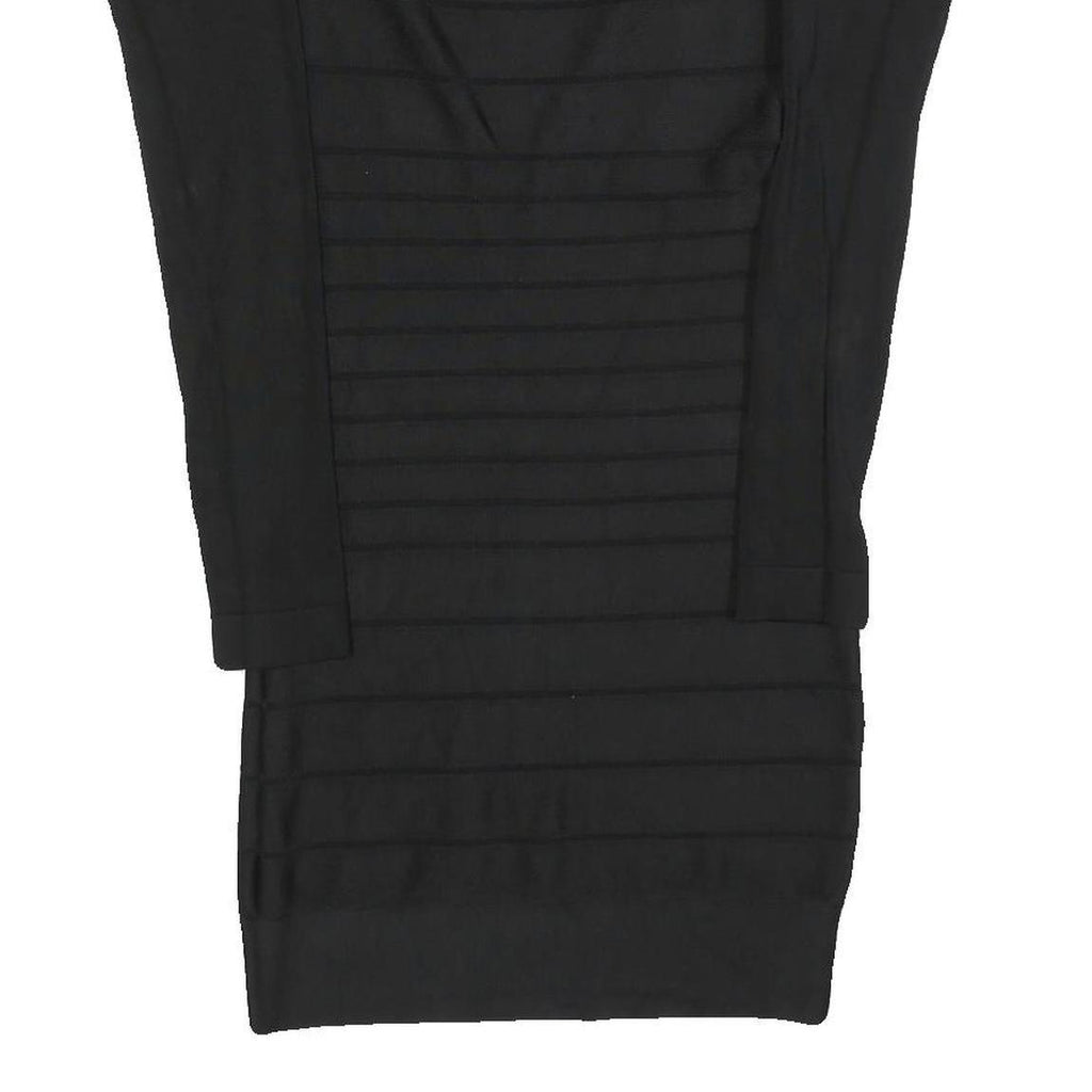 FRENCH CONNECTION Womens Black Bodycon Polyester Knit Midi Dress UK 10 Elegant
