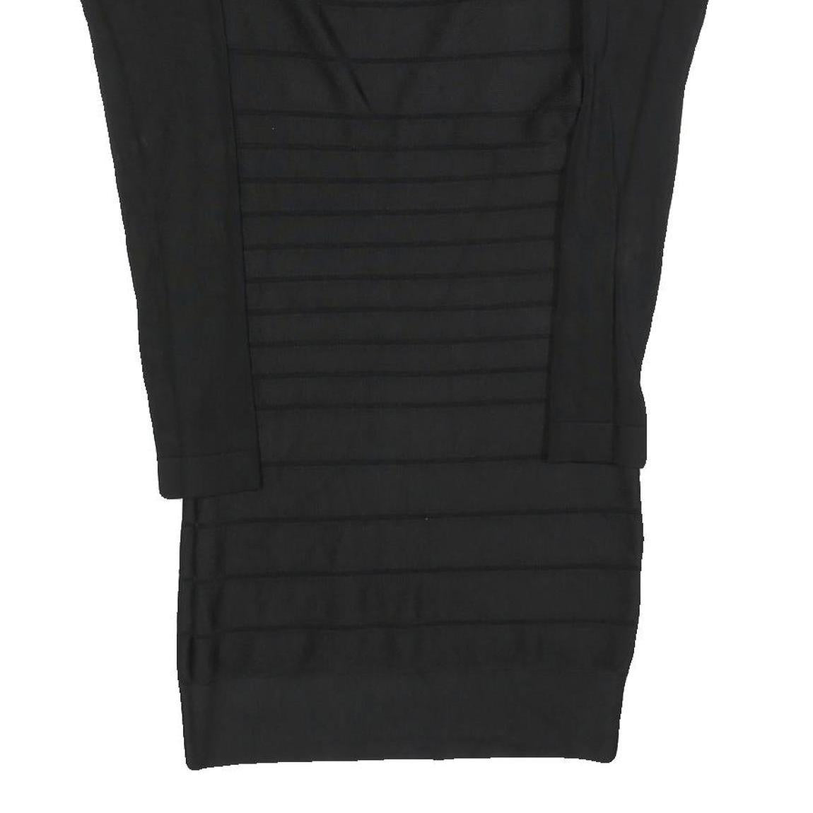 FRENCH CONNECTION Womens Black Bodycon Polyester Knit Midi Dress UK 10 Elegant