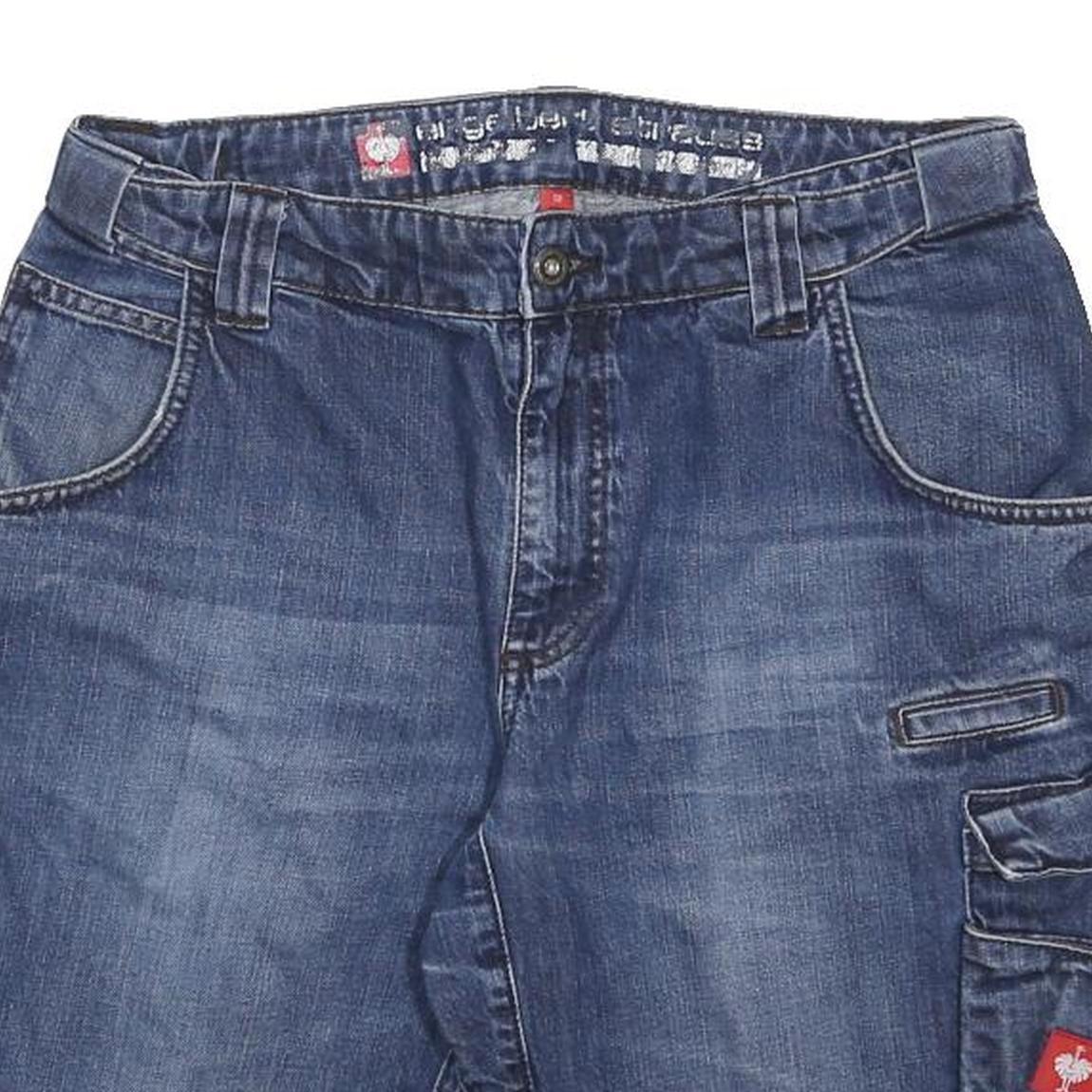 ENGELBERT STRAUSS Mens Shorts Blue Denim Cargo M W33 Workwear Pockets