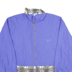 REEBOK Mens Blue Printed Trim Jacket M Polyester Zip Athletic Sportswear