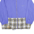 REEBOK Mens Blue Printed Trim Jacket M Polyester Zip Athletic Sportswear