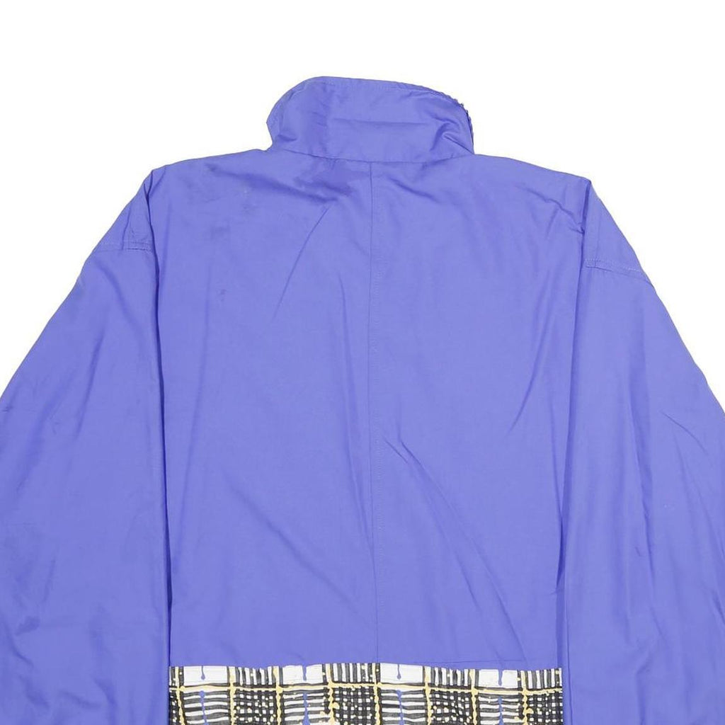 REEBOK Mens Blue Printed Trim Jacket M Polyester Zip Athletic Sportswear