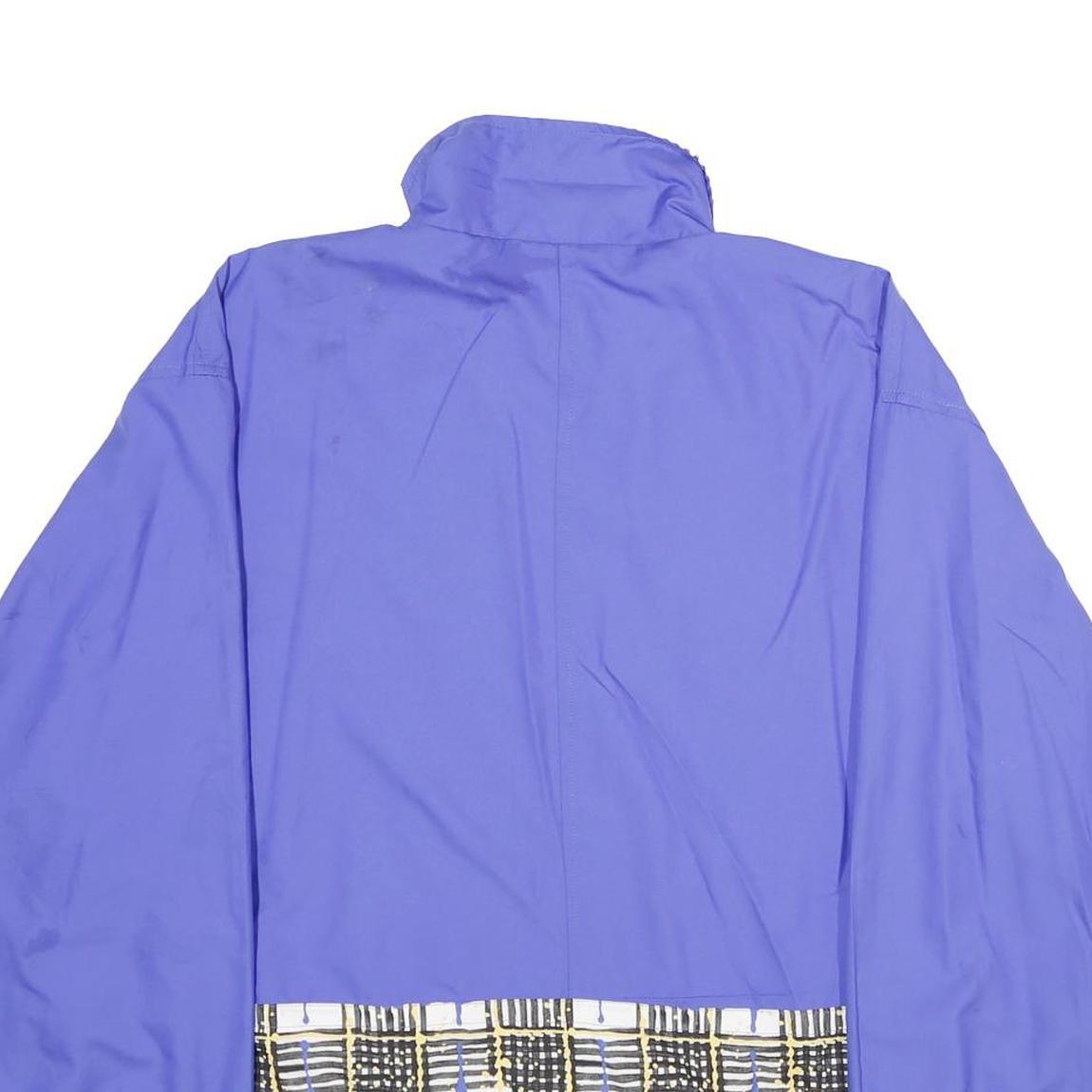 REEBOK Mens Blue Printed Trim Jacket M Polyester Zip Athletic Sportswear