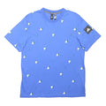 ADIDAS Mens Blue Logo Print T-Shirt L Short Sleeve Crew Neck Sports Casual