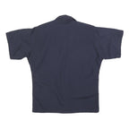 GALLS Mens Navy Blue Workwear Shirt M Cotton Blend Short Sleeve Pockets
