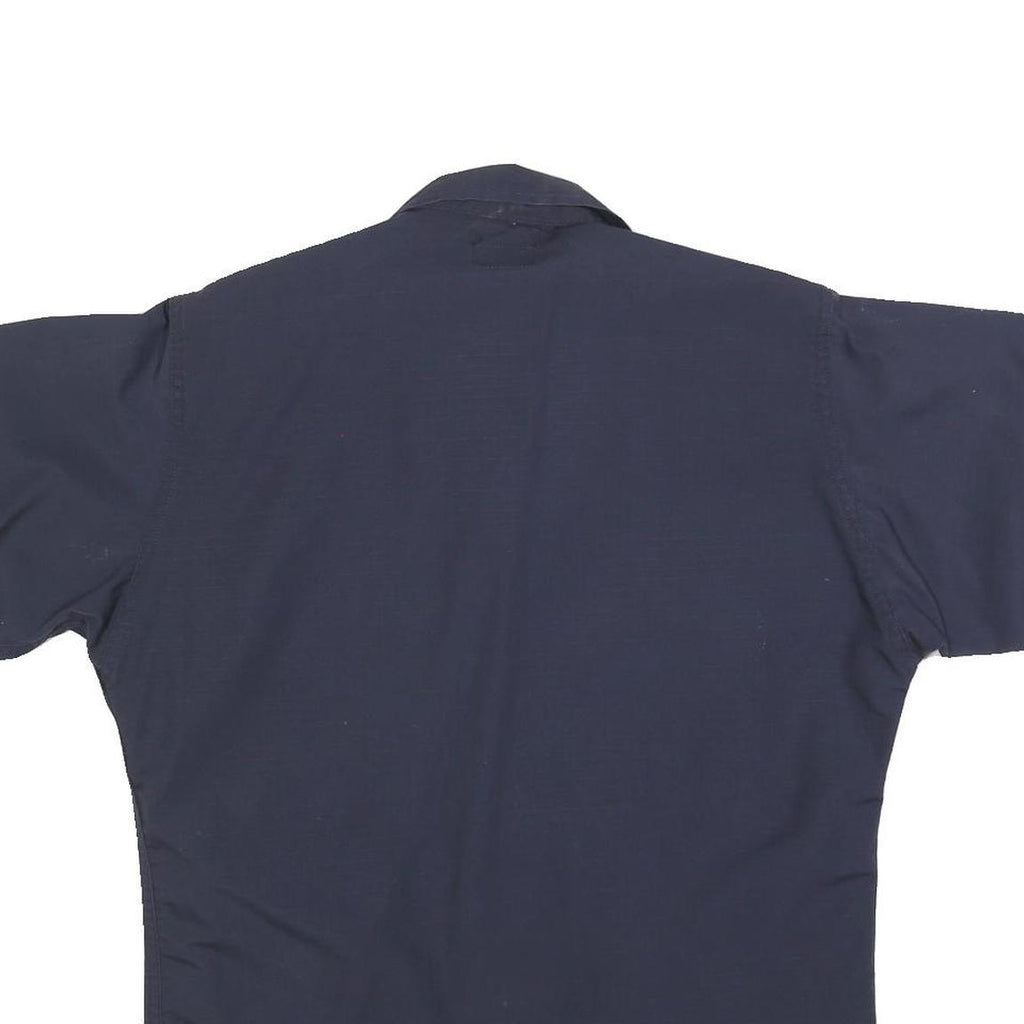 GALLS Mens Navy Blue Workwear Shirt M Cotton Blend Short Sleeve Pockets