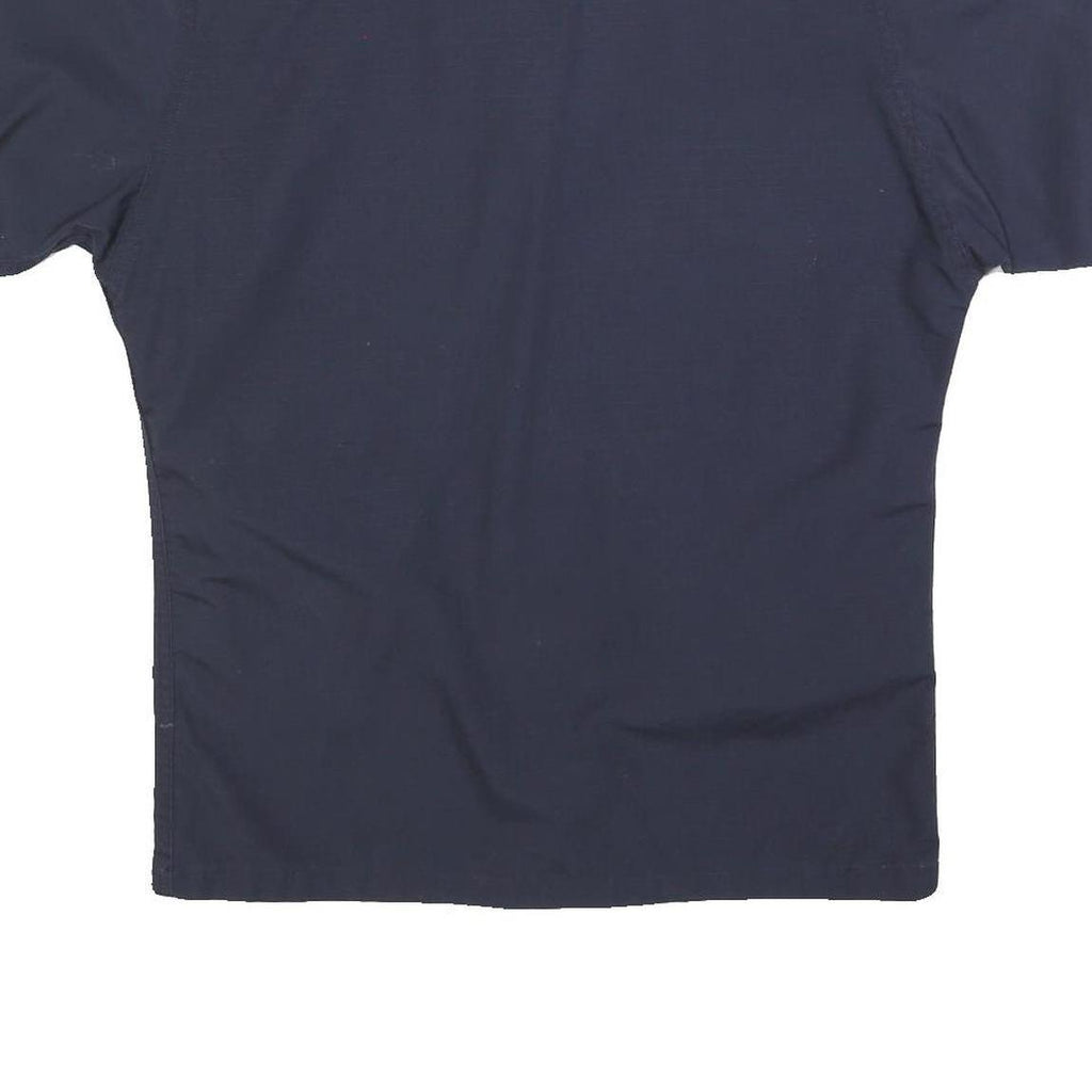 GALLS Mens Navy Blue Workwear Shirt M Cotton Blend Short Sleeve Pockets