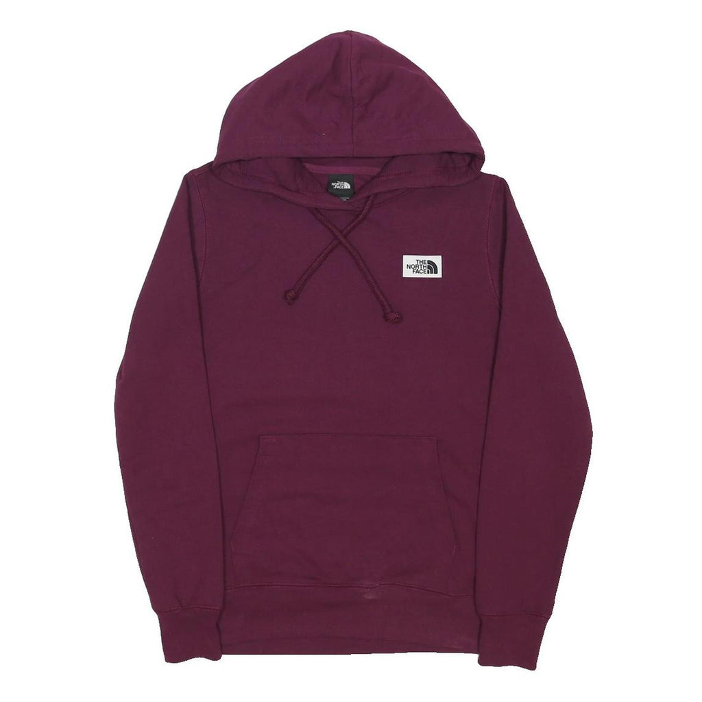 THE NORTH FACE Womens Maroon Hoodie S Cotton Blend Pullover Drawstring Hood