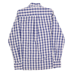 TOMMY HILFIGER Mens Blue & White Check Shirt XS Classic Button-Down Cotton Blend