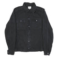 PEPE JEANS Mens Black Cotton Blend Button Jacket M Plain Casual Outerwear