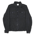 PEPE JEANS Mens Black Cotton Blend Button Jacket M Plain Casual Outerwear
