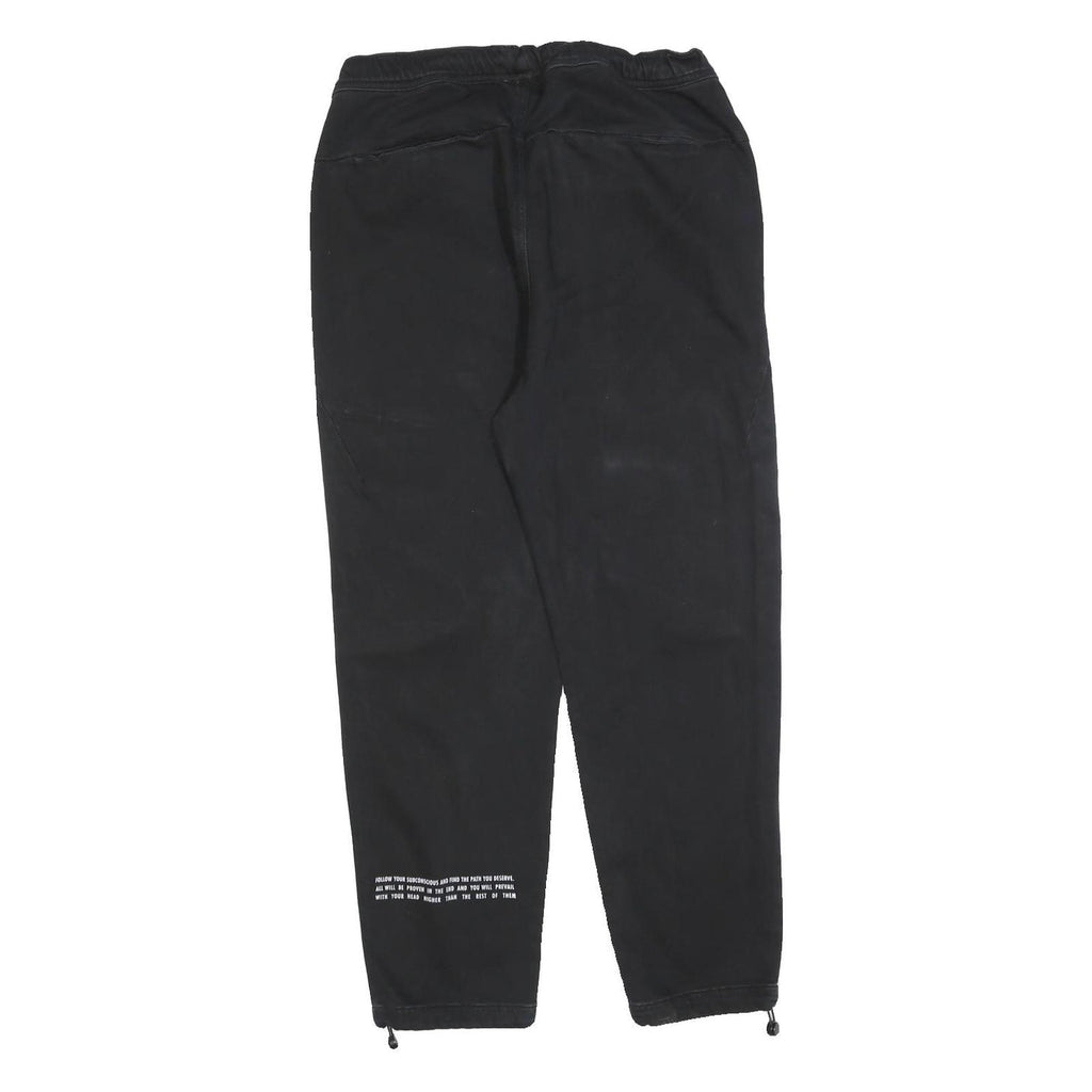 ZARA Mens Cotton Blend Black Regular Fit Straight Trousers W30 L26 Casual