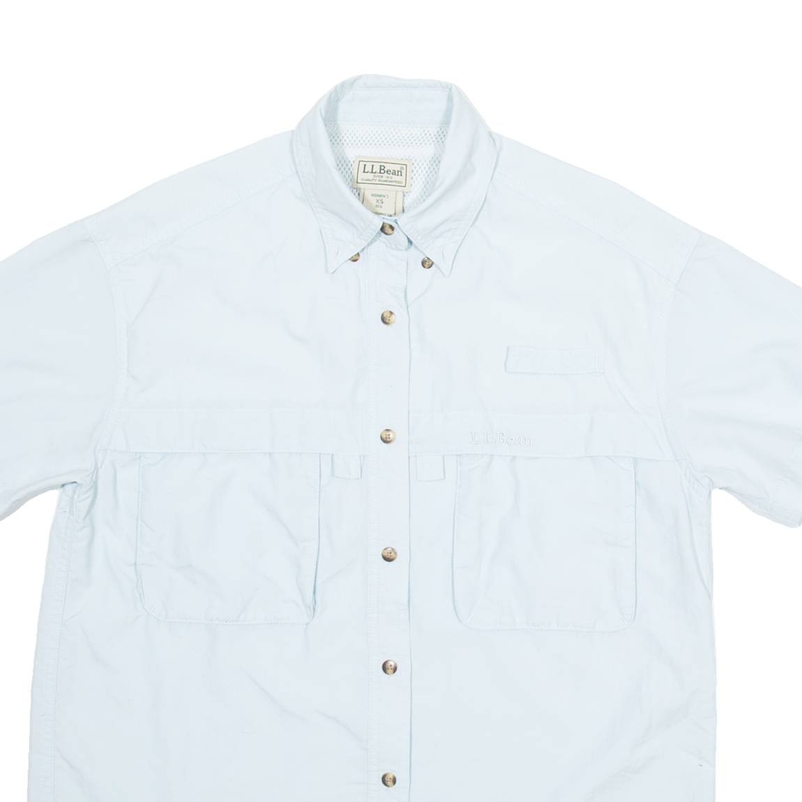 LL BEAN Womens Plain Shirt Blue XS