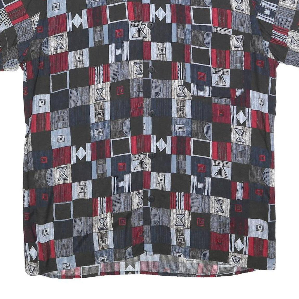 MARC THOMBARD Mens Black & Red Pattern Shirt L Geometric Print Casual Button