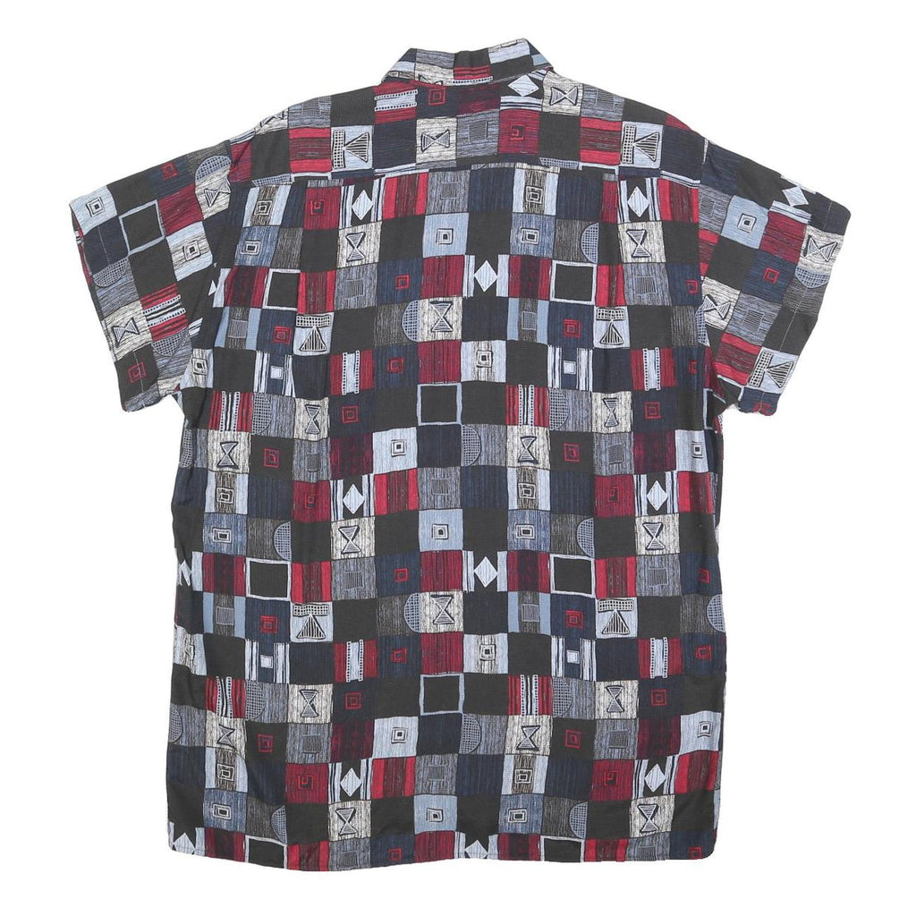 MARC THOMBARD Mens Black & Red Pattern Shirt L Geometric Print Casual Button