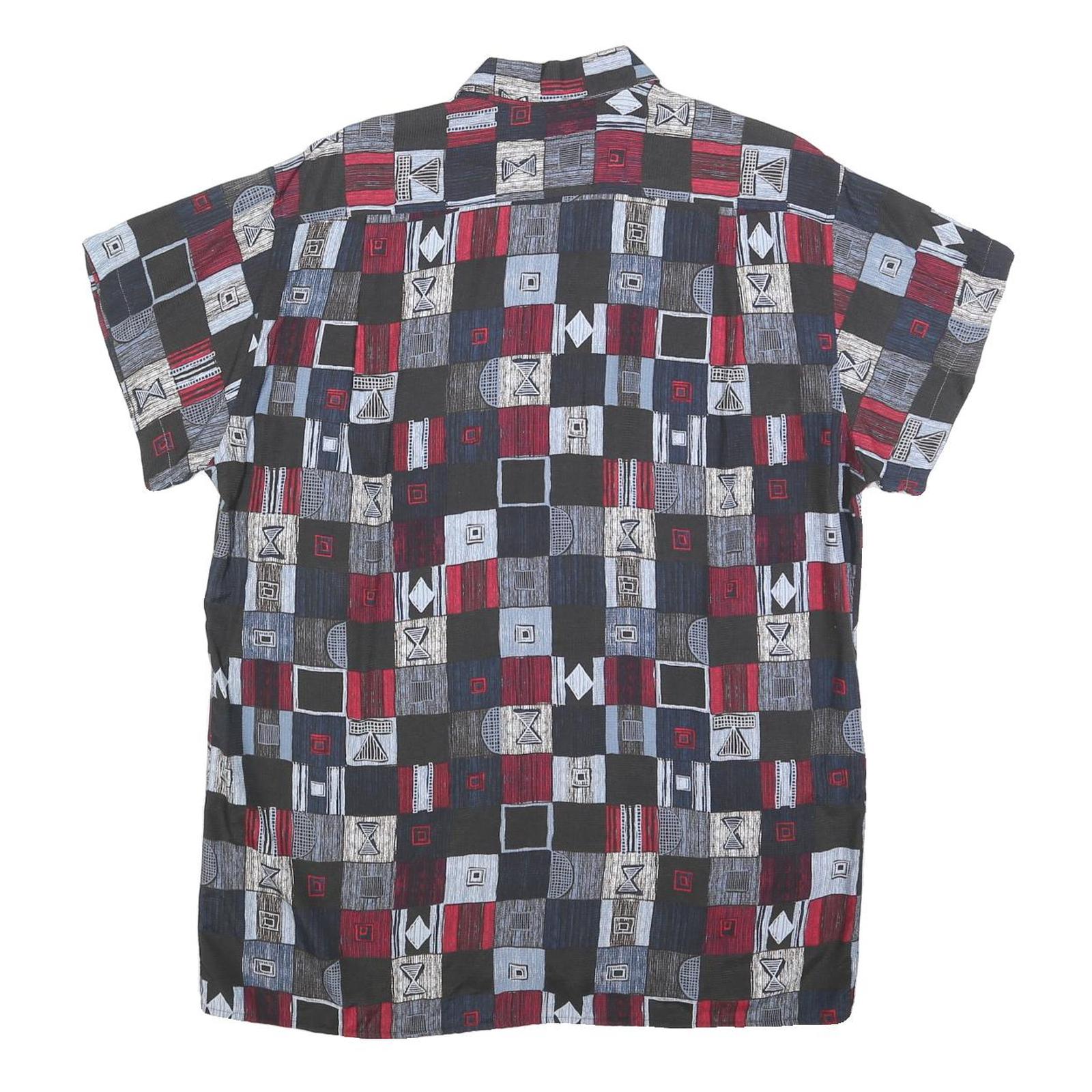 MARC THOMBARD Mens Black & Red Pattern Shirt L Geometric Print Casual Button