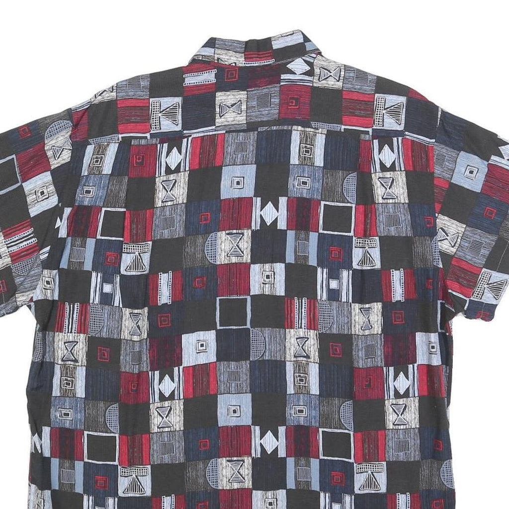 MARC THOMBARD Mens Black & Red Pattern Shirt L Geometric Print Casual Button