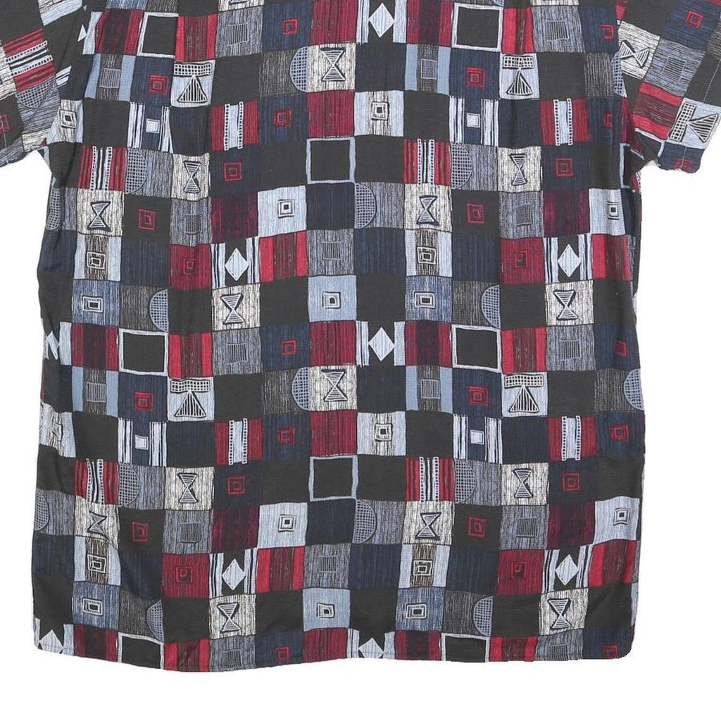 MARC THOMBARD Mens Black & Red Pattern Shirt L Geometric Print Casual Button