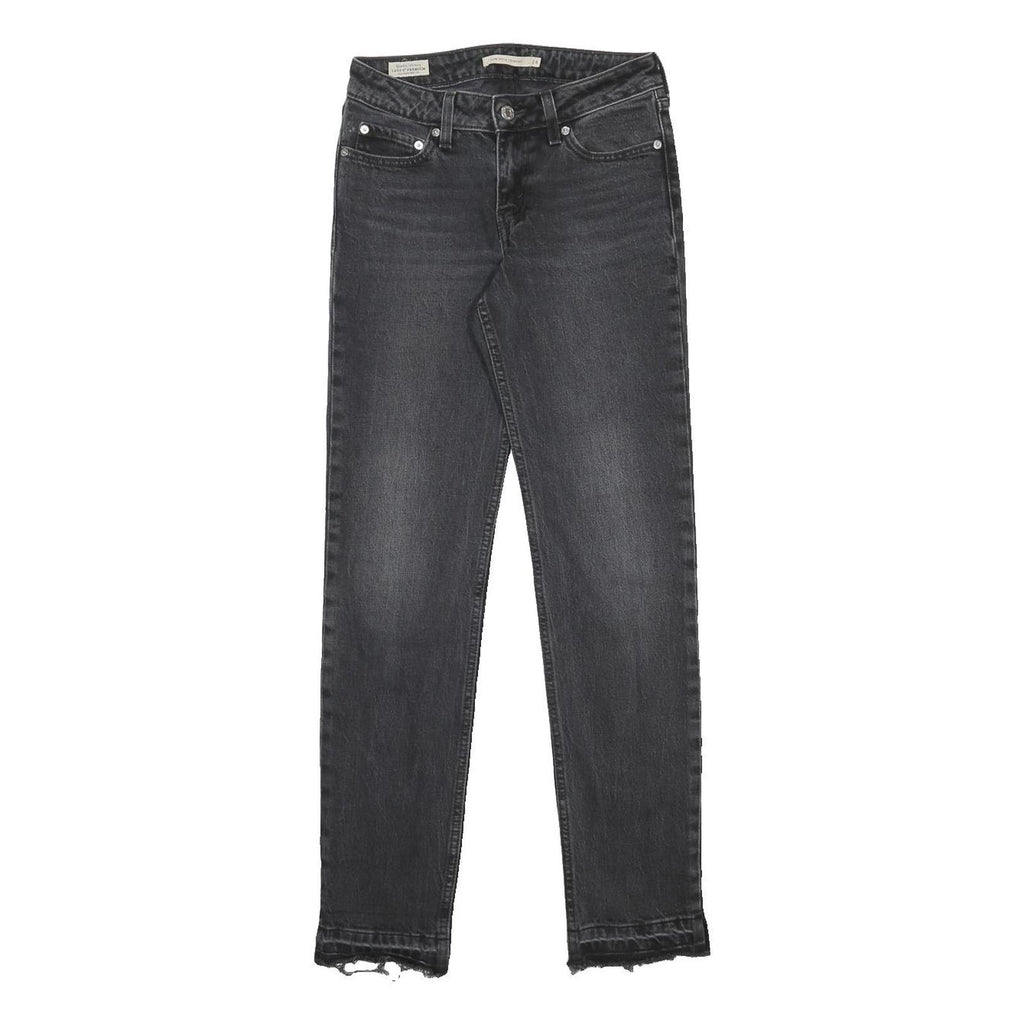 LEVI'S Big E Womens Jeans Black Slim Skinny Denim Medium W24 L31 Raw Hem
