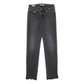 LEVI'S Big E Womens Jeans Black Slim Skinny Denim Medium W24 L31 Raw Hem
