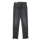 LEVI'S Big E Womens Jeans Black Slim Skinny Denim Medium W24 L31 Raw Hem