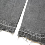 LEVI'S Big E Womens Jeans Black Slim Skinny Denim Medium W24 L31 Raw Hem