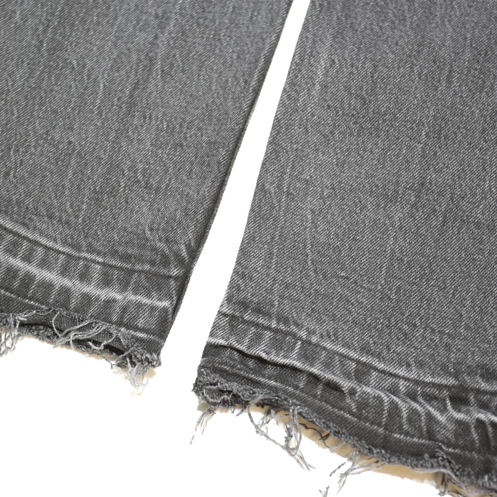 LEVI'S Big E Womens Jeans Black Slim Skinny Denim Medium W24 L31 Raw Hem