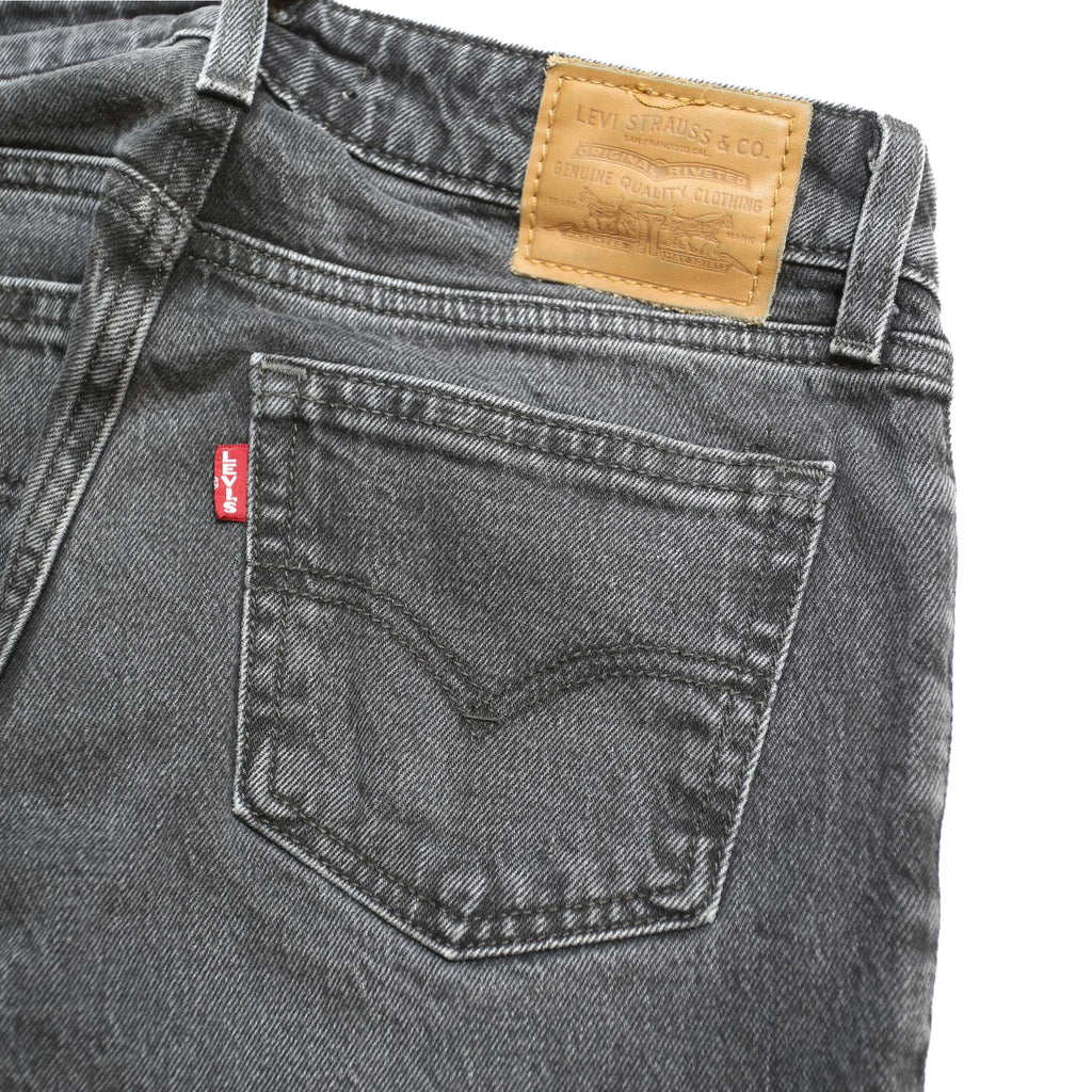 LEVI'S Big E Womens Jeans Black Slim Skinny Denim Medium W24 L31 Raw Hem