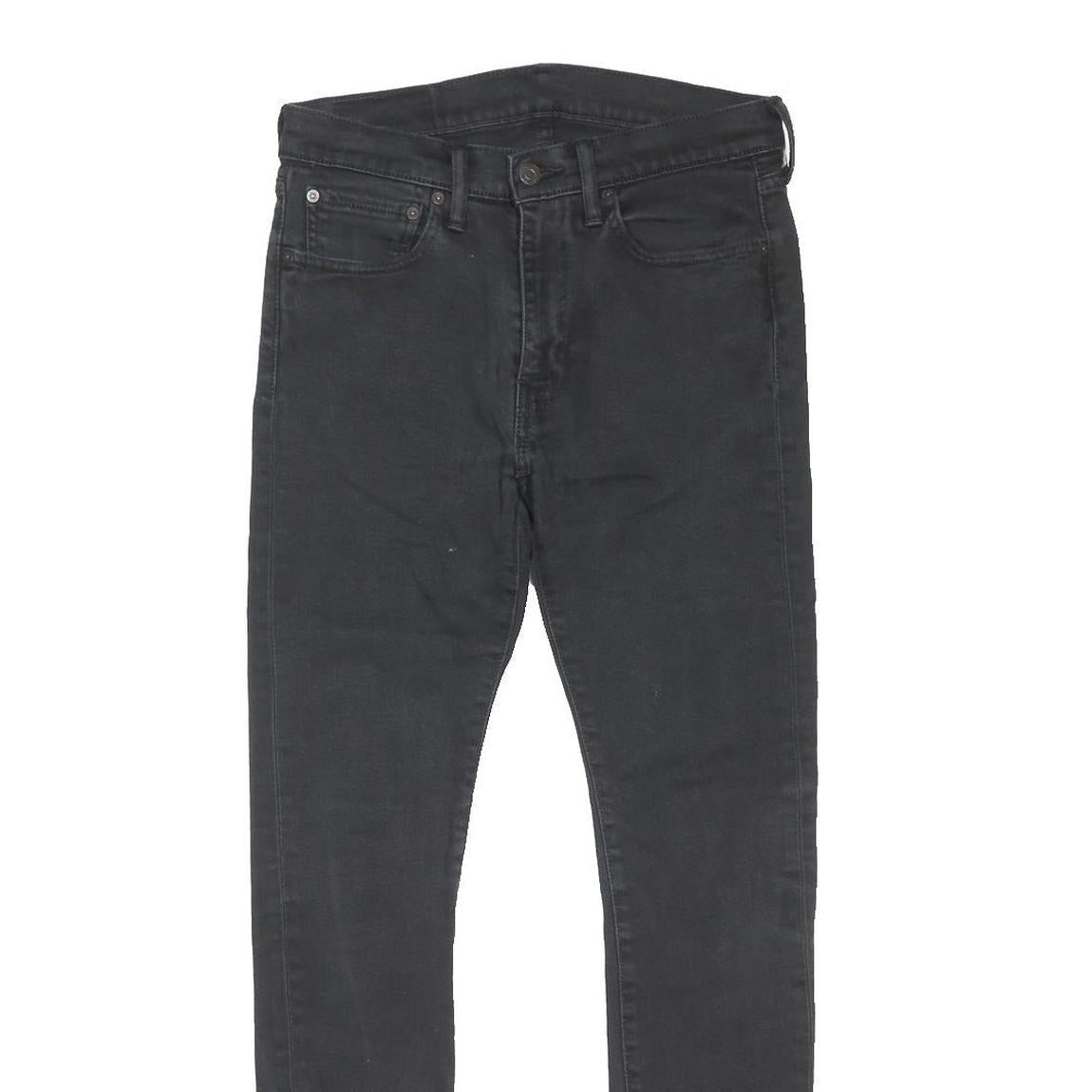 LEVI'S 519 Mens Jeans Black Slim Skinny Denim Raw W30 L30 Button Cotton Blend