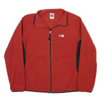 THE NORTH FACE Womens Red Zip Jacket XL Cotton Plain Outdoor Casual Warm