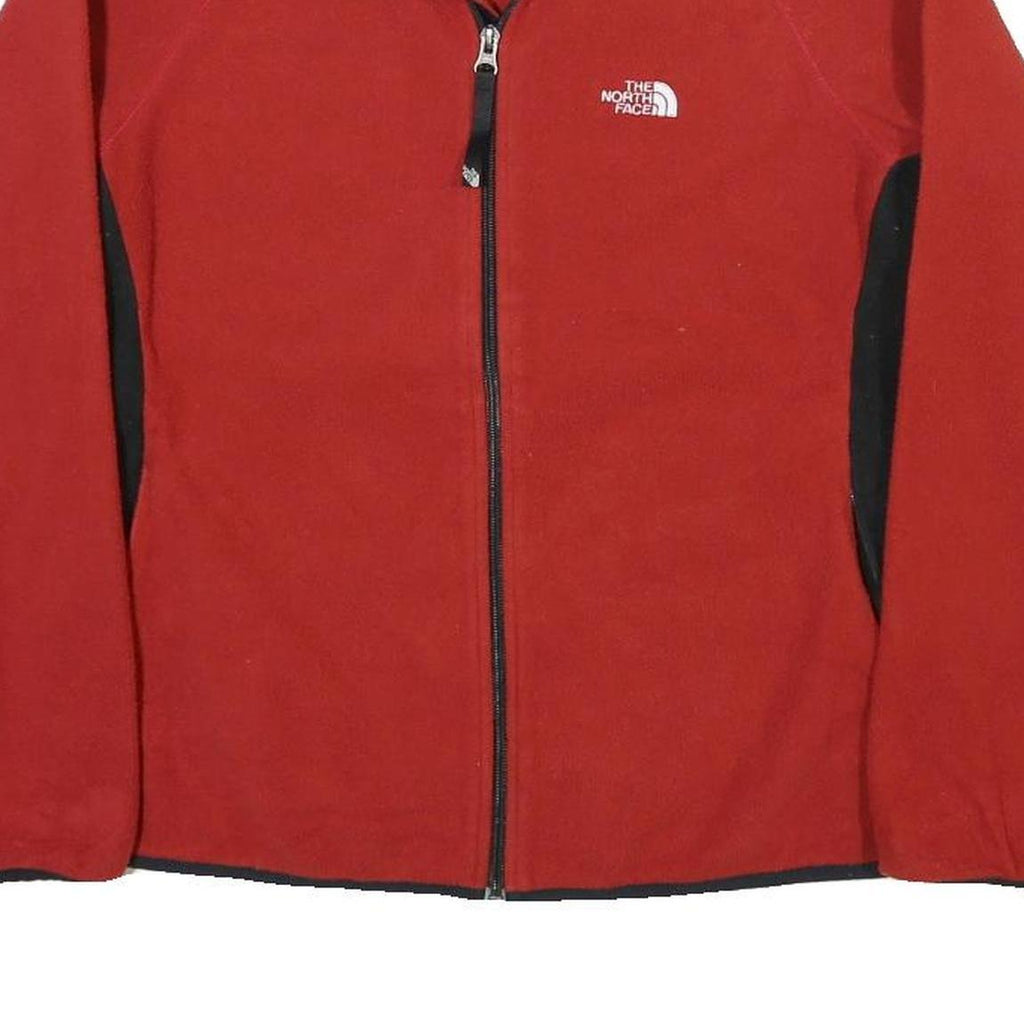 THE NORTH FACE Womens Red Zip Jacket XL Cotton Plain Outdoor Casual Warm