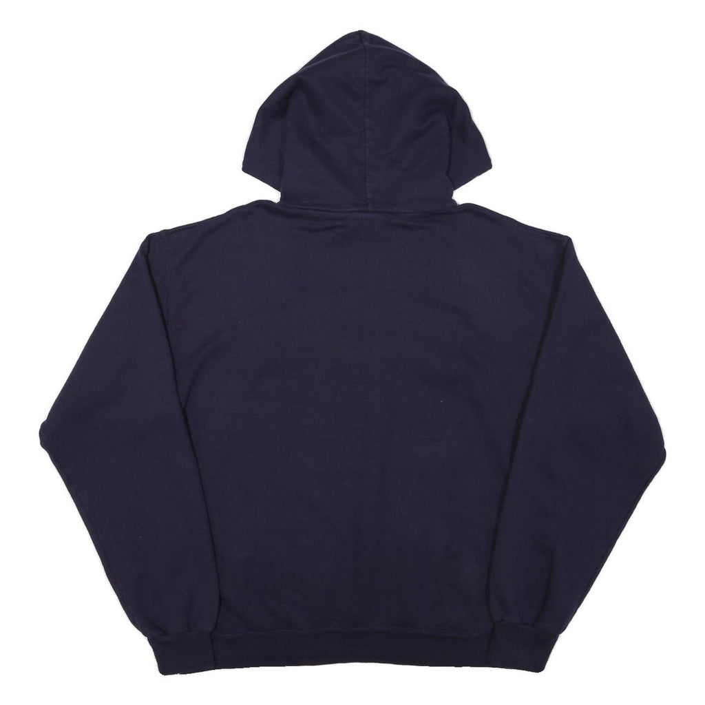 CHAMPION Mens Navy Blue UAlbany Pullover Hoodie L Cotton Blend Casual