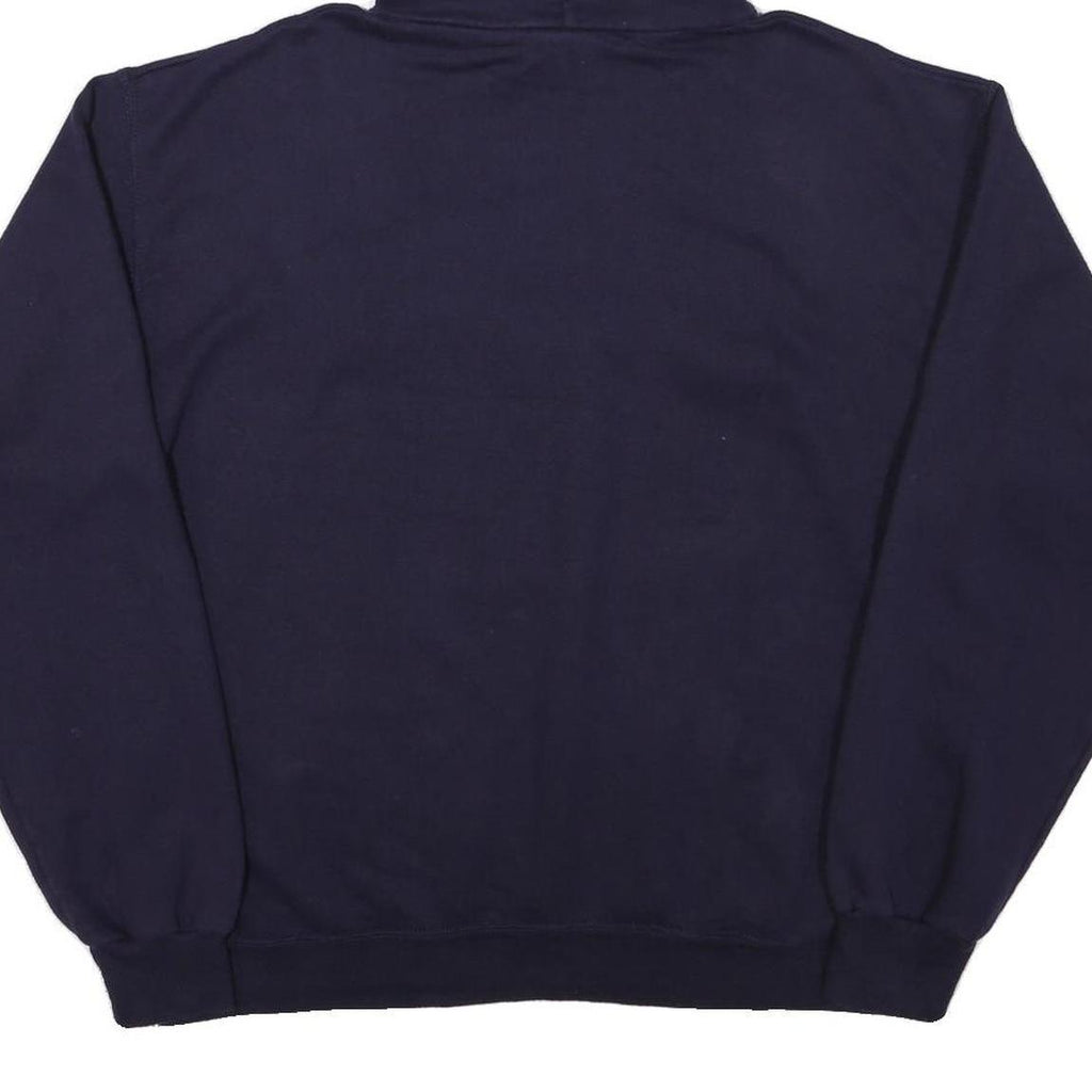 CHAMPION Mens Navy Blue UAlbany Pullover Hoodie L Cotton Blend Casual
