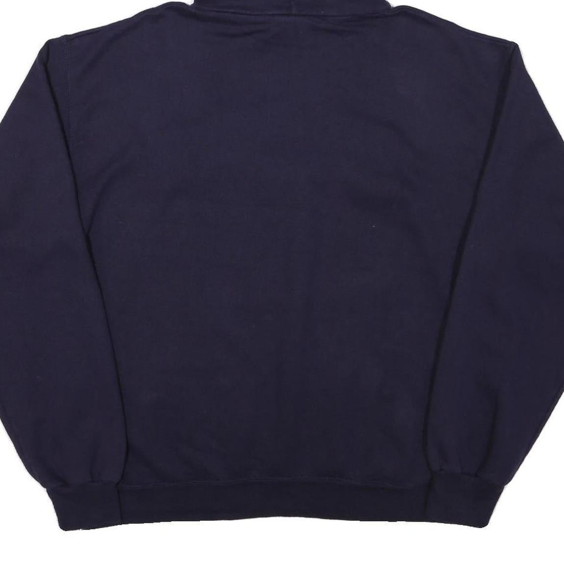 CHAMPION Mens Navy Blue UAlbany Pullover Hoodie L Cotton Blend Casual